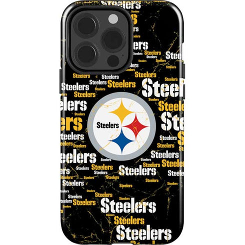 NFL Pittsburgh Steelers Black Blast iPhone 15 Pro Impact Case